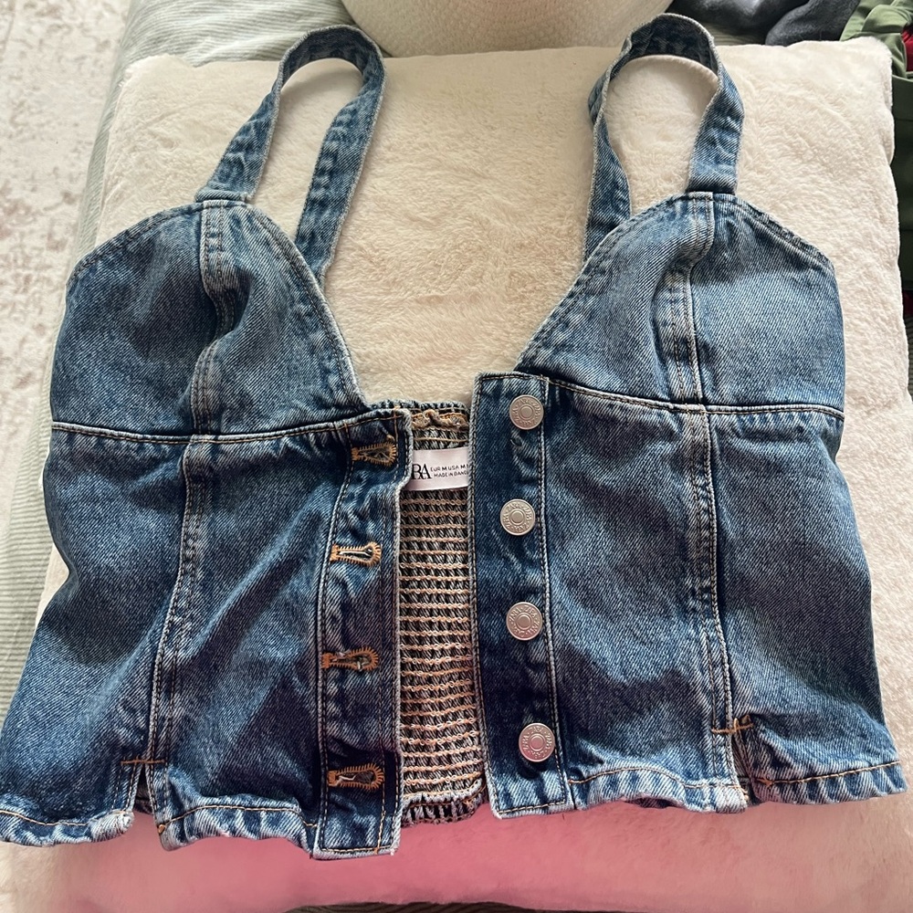 Zara denim corset top